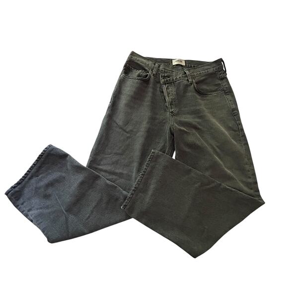 AGOLDE Criss Wide Leg‎ Jeans Washed Black Premium Denim Minimalist Y2K Size 27 - Picture 1 of 9
